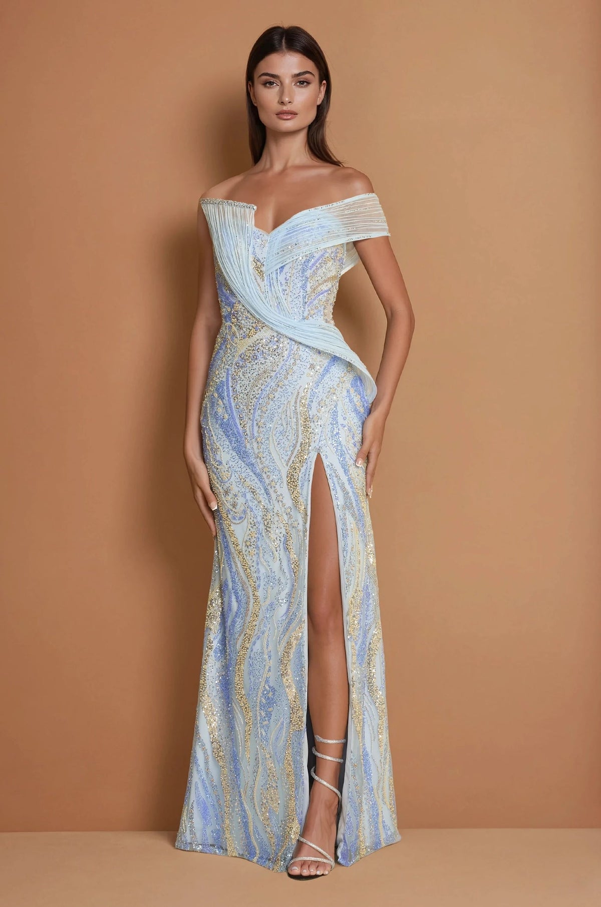 Embellished Architectural Sculptural Couture Dress