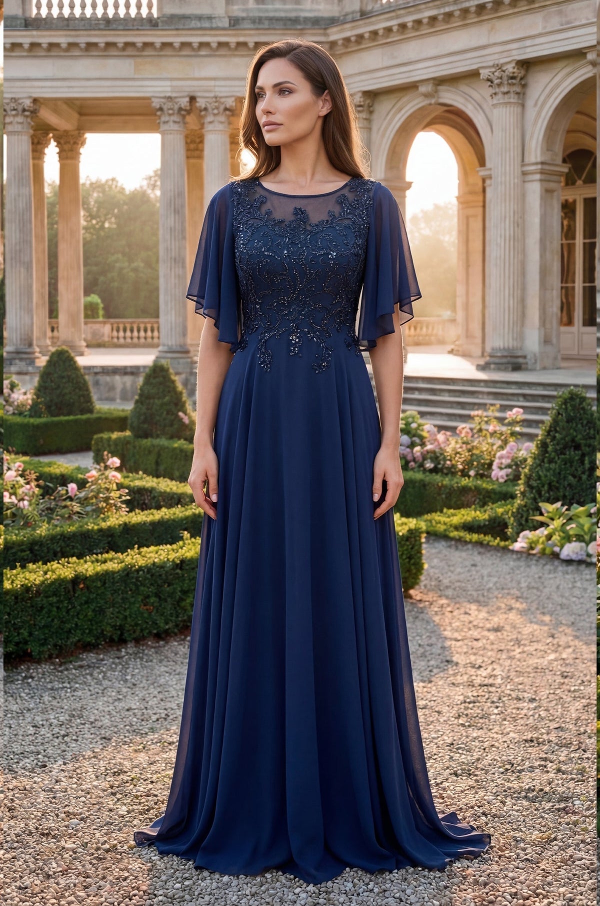 Mini Sleeve Mother of the Bride Dress