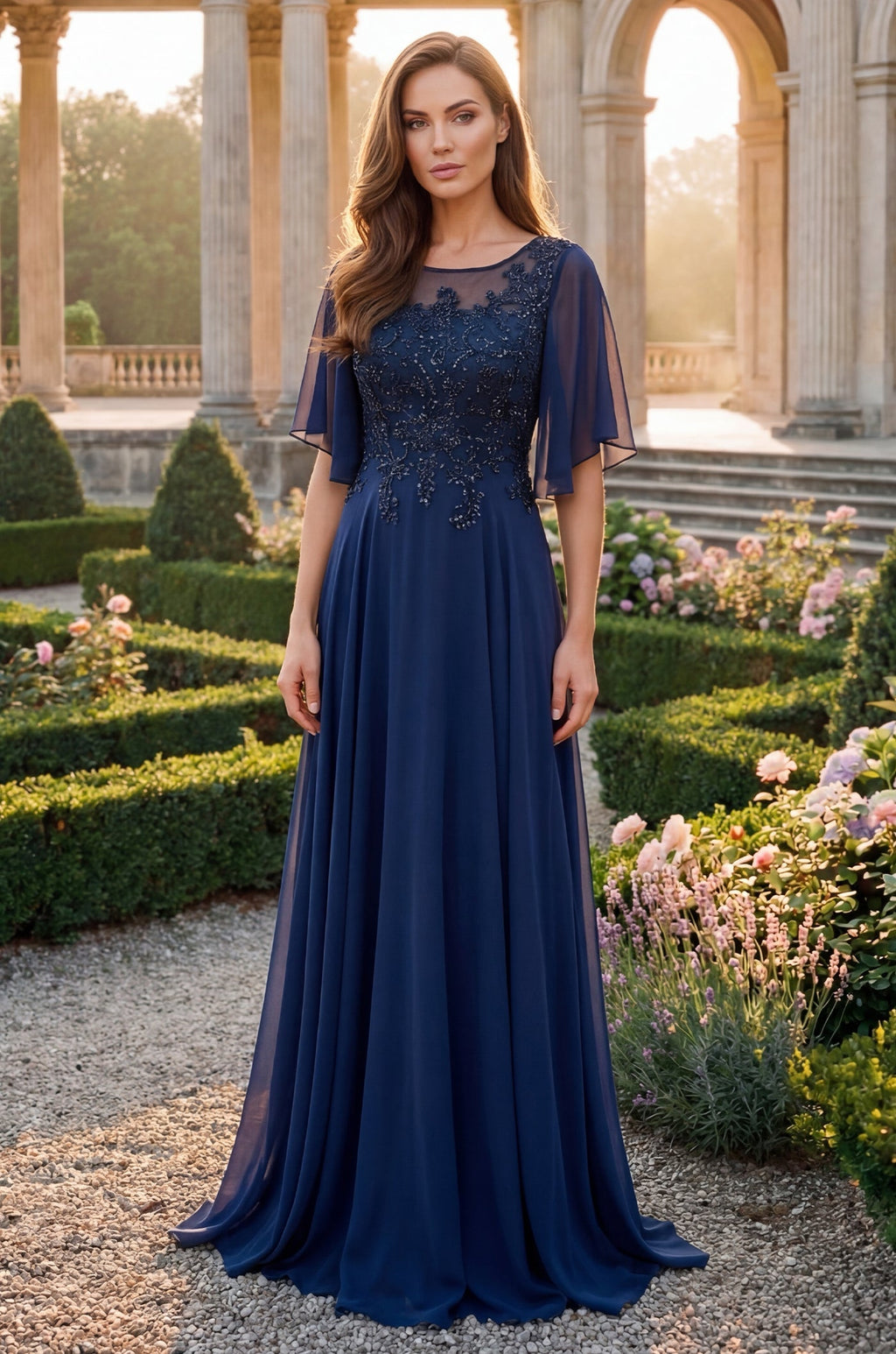 Mini Sleeve Mother of the Bride Dress