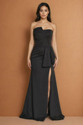 Figure Hugging Tailored Strapless Formal Dress