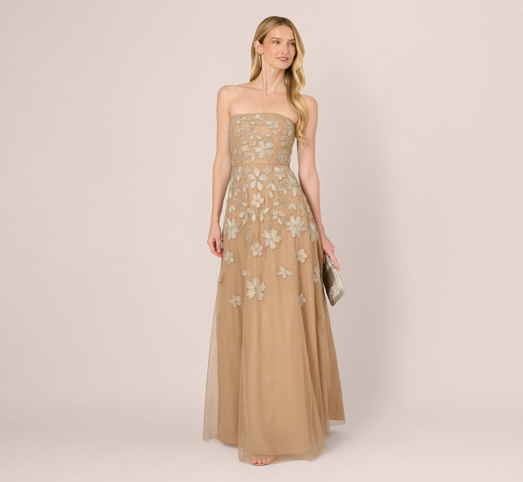 Adrianna Papell AP1E212673 Long Formal A Line Beaded Dress