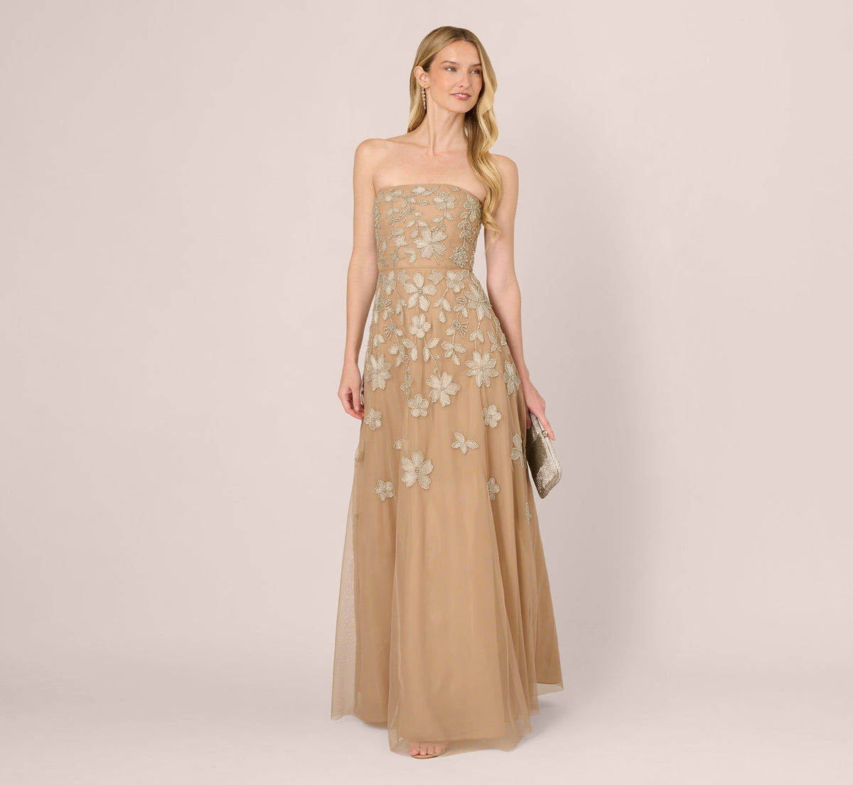 Adrianna Papell AP1E212673 Long Formal A Line Beaded Dress