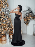 Asymmetrical Silver evening gown UK